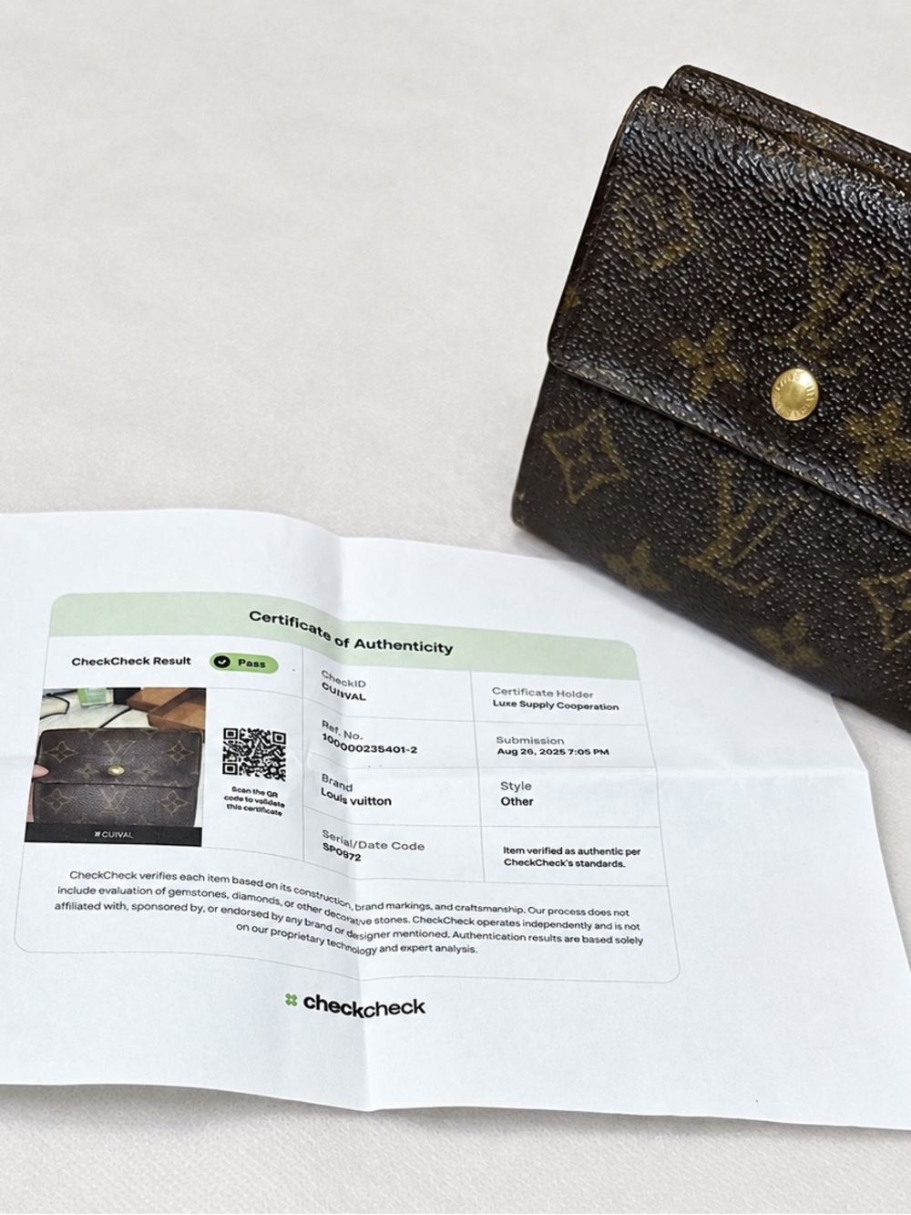 Authentic Louis Vuitton Monogram Wallet – CheckCheck Certified